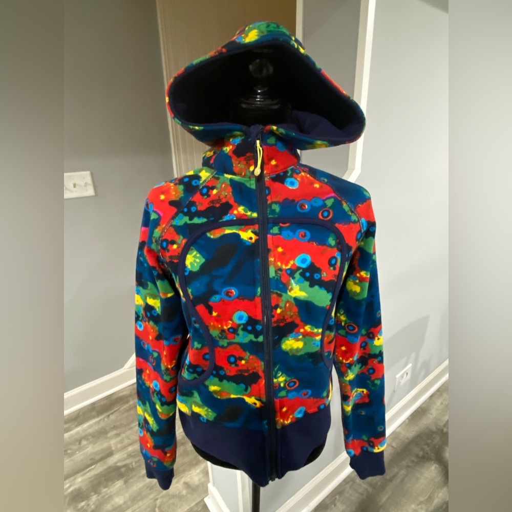 LuluLemon- Multi-colored Scuba Hoodie with front logo chest and pockets.
